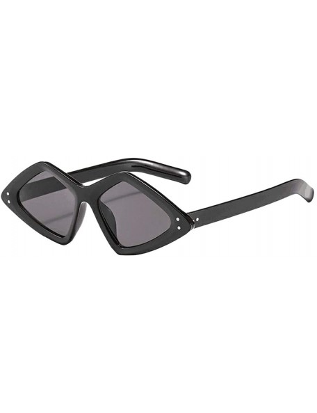 Aviator Unisex Irregular Diamond Shaped Fashion Lightweight Polarized Sunglasses - Black - C3196M4YKWH $7.09