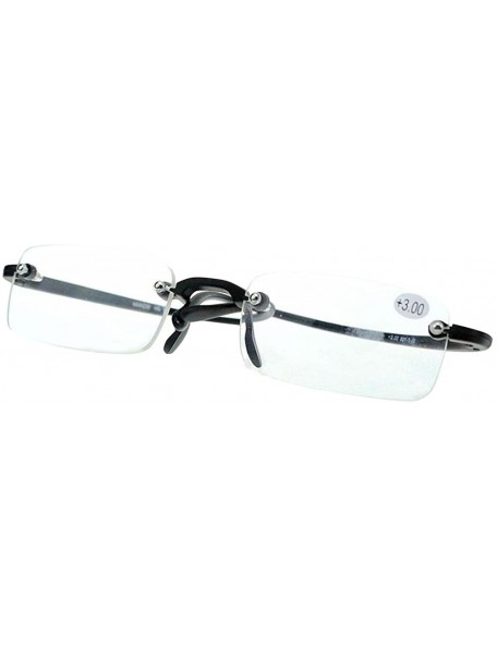 Rimless Multi-color Lightweight Unisex Design Frameless Reading Presbyopic Glasses - Black - CM187EM02QI $18.45