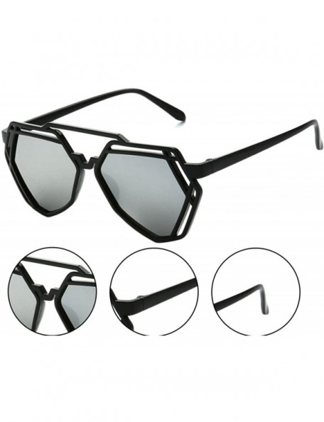 Aviator Plastic Geo Double Frame Aviator - Silver - C612OCSNZ71 $12.79