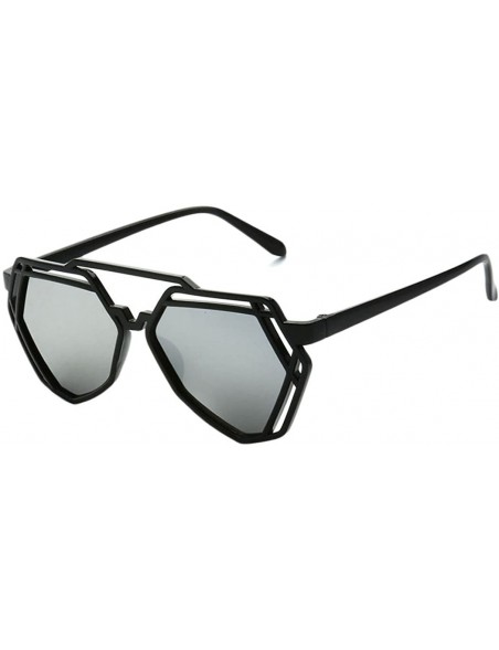 Aviator Plastic Geo Double Frame Aviator - Silver - C612OCSNZ71 $12.79