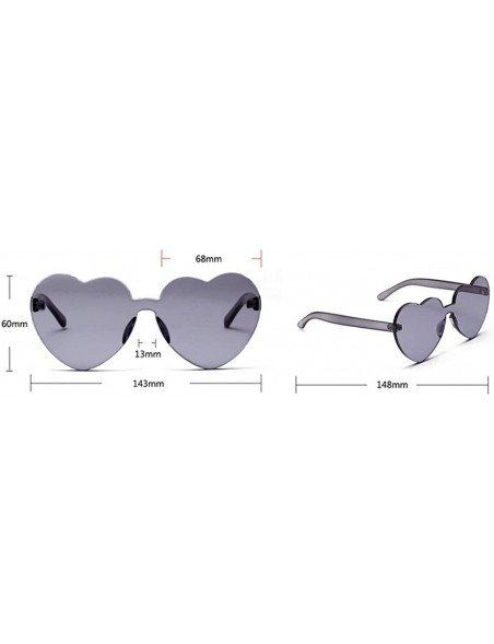 Rimless Love Heart Shape Sunglasses Women One Pieces Lens Rimless Sun Glasses For Women - Purple - CF18KR9Z8YC $11.09