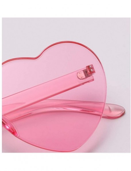 Rimless Love Heart Shape Sunglasses Women One Pieces Lens Rimless Sun Glasses For Women - Purple - CF18KR9Z8YC $11.09