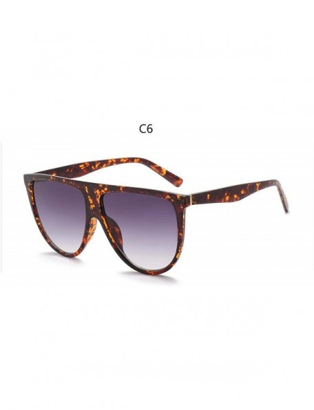 Oversized Sunglasses Women Vintage Retro Flat Top Oversized Sun Glasses Square Pilot Luxury Designer Large Black Shades - C31...
