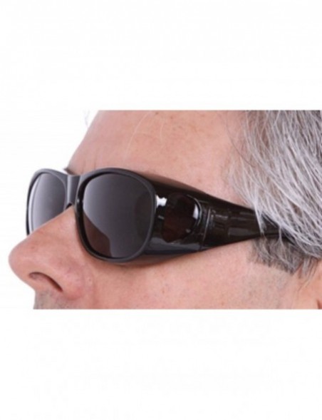 Square Unisex Polarized Fit Over Sunglasses Wear Over Cover Over Glasses - Black - CU12IDLJL7R $13.93