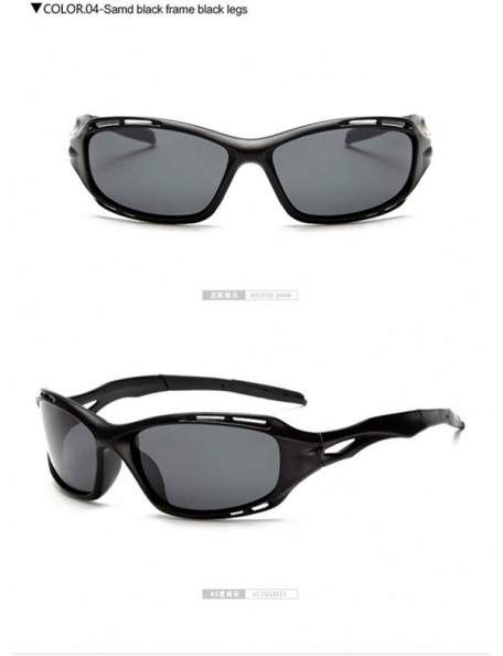 Sport Men Polarized Sunglasses Sports Sun Glasses Driving Mirror Eyewear Male Accessories - Sand Black - CX199L89NMM $11.99