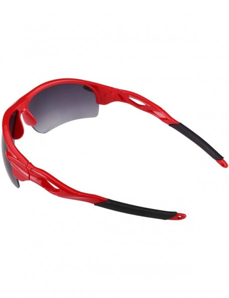 Rimless The Allstars" 3 Pair of our Most Popular Bifocal Sport Wrap Unisex Sunglasses - Brown/Red - CW1963T33HQ $20.32