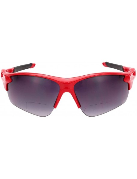 Rimless The Allstars" 3 Pair of our Most Popular Bifocal Sport Wrap Unisex Sunglasses - Brown/Red - CW1963T33HQ $20.32