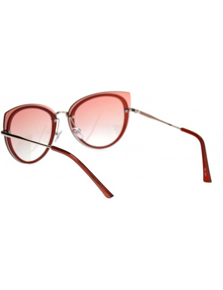 Cat Eye Womens Exposed Lens Oversize Cat Eye Designer Style Sunglasses - Red Pink - CX18QYQ4EL6 $15.35