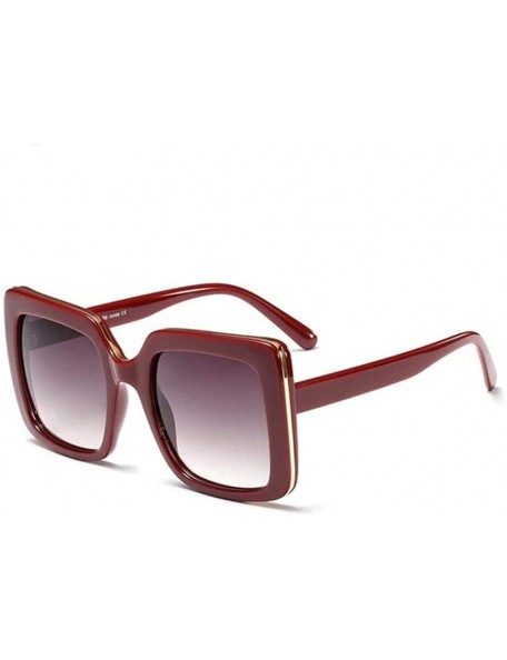 Oversized Square Fashion Women's sunglasses - Oversized Shades - Red Gray - CL18XRZCU2I $18.38