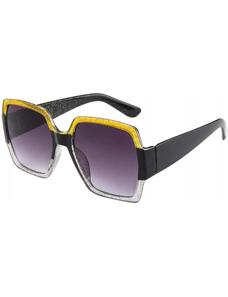 Round Square Unisex Sunglasses Tigivemen Retro Sunglasses Fashion glass Trend Connector Hip Hop Sunglasses - F - CI18RSRT6M5 ...