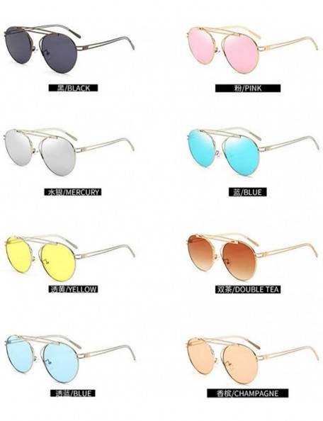 Oval Small Oval Vintage Sun Glasses Retro Punk Metal Frame Color Tinted Shades - Pink - CU18LNU3T63 $14.29