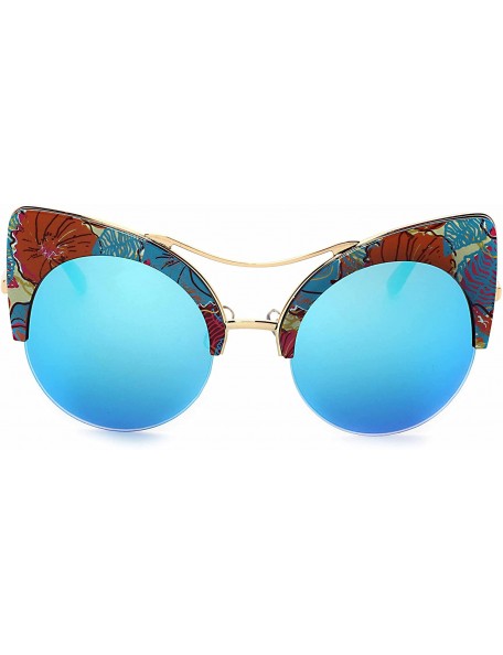 Oversized Black Deals Friday Cyber Deals Monday Deals Sales-Sunglasses Women Oversized Cat Eyes Flower Gifts - Red Blue - C71...