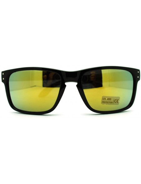 Rectangular Square Rectangular Sunglasses Mens Classic Fashion Multicolor Revo Lens - Black - CE11EAY1GMT $11.31