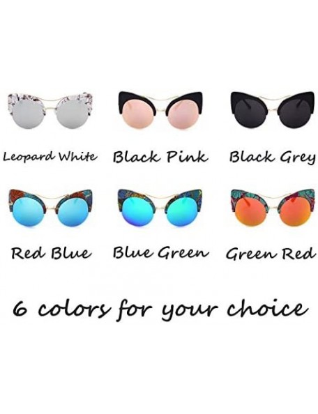 Oversized Black Deals Friday Cyber Deals Monday Deals Sales-Sunglasses Women Oversized Cat Eyes Flower Gifts - Red Blue - C71...