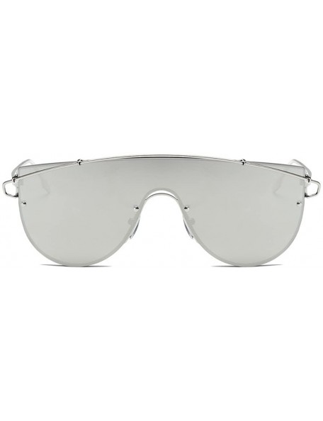 Round Stylish Sunglasses for Men Women 100% UV protectionPolarized Sunglasses - Silver - CC18S7HR4LI $10.02