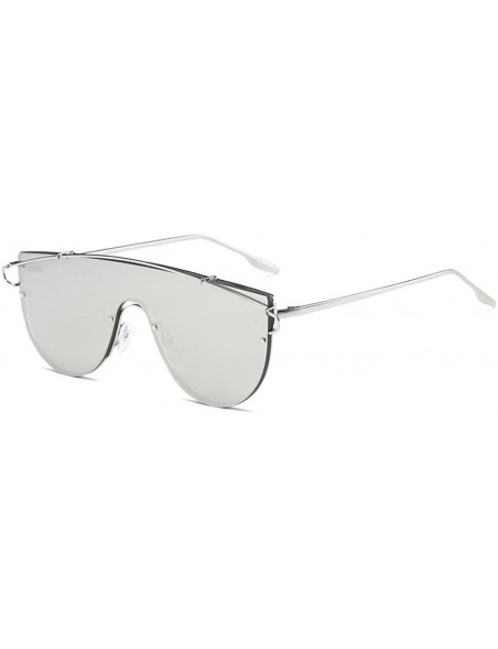 Round Stylish Sunglasses for Men Women 100% UV protectionPolarized Sunglasses - Silver - CC18S7HR4LI $10.02