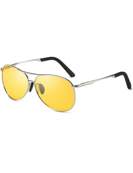 Square Polarized Sunglasses for Men Stainless Steel Frame UV400 Lenses Driving Outdoor Eyewear - O - CB198NN6OTL $17.51