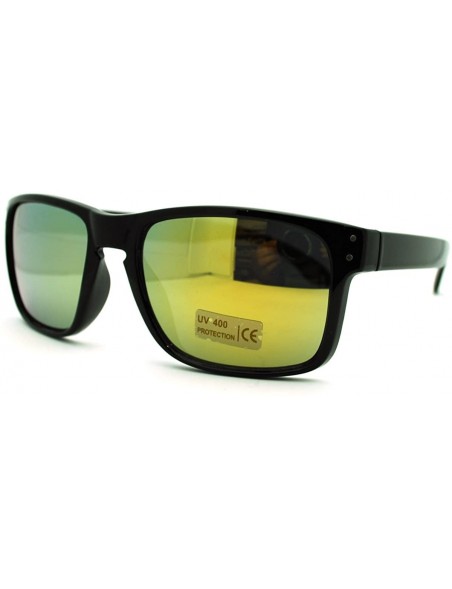 Rectangular Square Rectangular Sunglasses Mens Classic Fashion Multicolor Revo Lens - Black - CE11EAY1GMT $11.31