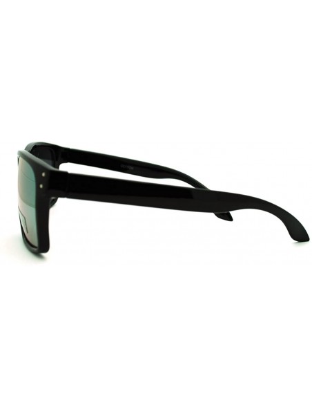 Rectangular Square Rectangular Sunglasses Mens Classic Fashion Multicolor Revo Lens - Black - CE11EAY1GMT $11.31