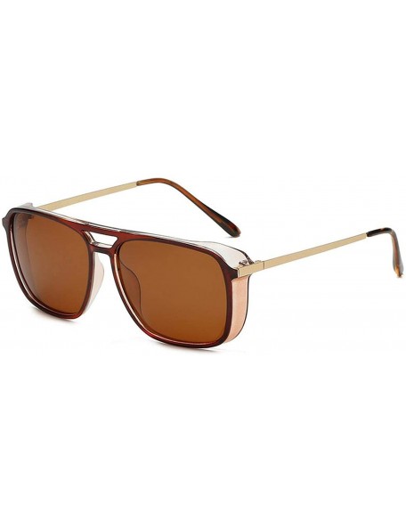 Oval Polarized Sunglasses Men Square Retro Designer Sun Glasses Oculos Masculino Gafas De Goggle UV400 - Brown - CK197Y77465 ...