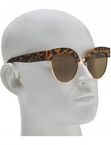 Cat Eye Polarized Cat Eye Flat Lens Sunglasses for Women - UV Protection - Tortoise + Light Brown - C11939D3W0K $14.32