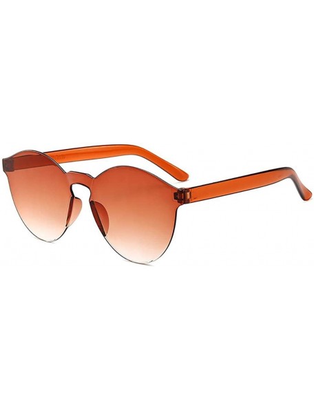 Round Unisex Fashion Candy Colors Round Outdoor Sunglasses Sunglasses - Light Brown - CM190R7LOD7 $13.47