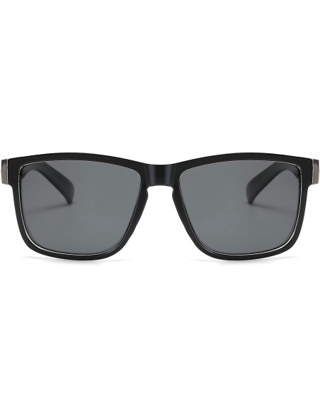 Goggle Polarized Square Sunglasses Women Men Vintage Driving Fishing Glasses - Black Grey - CT192QXOHSE $12.08