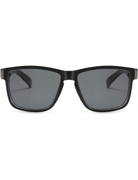Goggle Polarized Square Sunglasses Women Men Vintage Driving Fishing Glasses - Black Grey - CT192QXOHSE $12.08