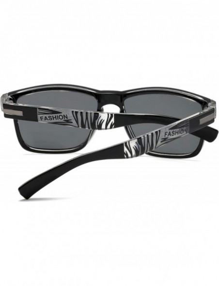 Goggle Polarized Square Sunglasses Women Men Vintage Driving Fishing Glasses - Black Grey - CT192QXOHSE $12.08