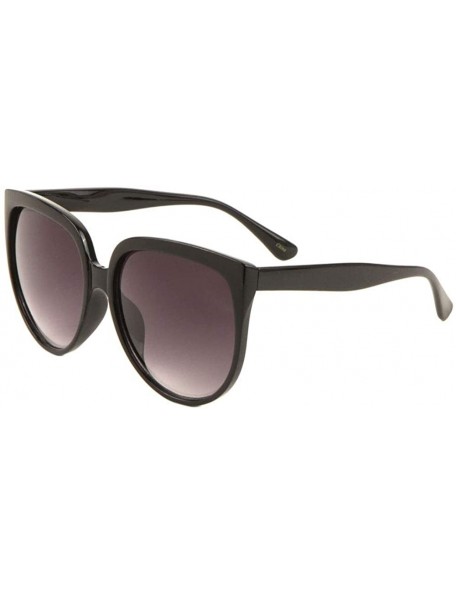 Oversized Oversized Retro Thick Brow Round Cat Eye Sunglasses - Smoke - CZ197S7SD2T $11.89