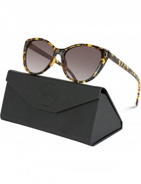 Oval Women Polarized Classic Elegant Fashion Designer Oversize Cat Eye Sunglasses - Tortoise Frame / Brown Lens - C318XQ8GHE2...