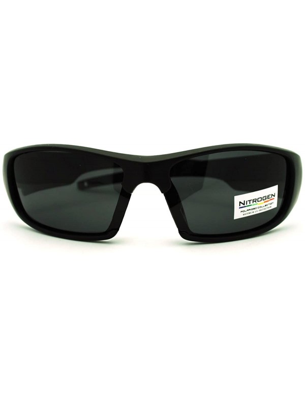 Sport Polarized Nitrogen Men's Sports Warp Outdoor Fishing Sunglasses - Black Green - CV11GB0E2NV $9.82