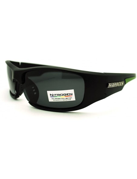 Sport Polarized Nitrogen Men's Sports Warp Outdoor Fishing Sunglasses - Black Green - CV11GB0E2NV $9.82