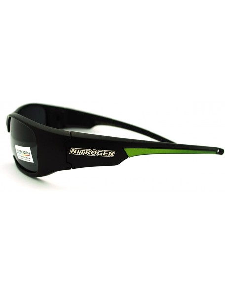 Sport Polarized Nitrogen Men's Sports Warp Outdoor Fishing Sunglasses - Black Green - CV11GB0E2NV $9.82