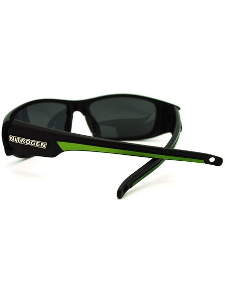 Sport Polarized Nitrogen Men's Sports Warp Outdoor Fishing Sunglasses - Black Green - CV11GB0E2NV $9.82