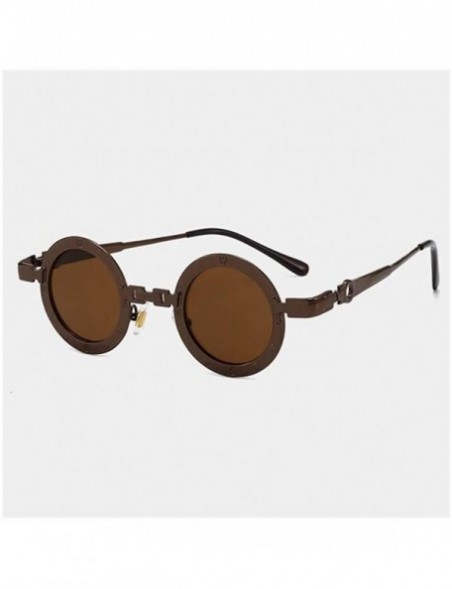 Round 2020 Steam Punk Sunglasses Men Women Retro Round Hollow Legs Sun Glasses Luxury Brand - C4 Brown Brown - C5198UI0SGU $8.43