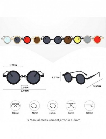 Round 2020 Steam Punk Sunglasses Men Women Retro Round Hollow Legs Sun Glasses Luxury Brand - C4 Brown Brown - C5198UI0SGU $8.43