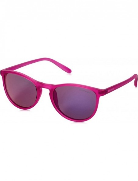 Rectangular unisex-child Pld8016/N Rectangular Sunglasses - Bright Pink - CL127P97KFN $36.08