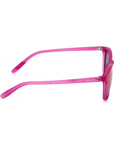 Rectangular unisex-child Pld8016/N Rectangular Sunglasses - Bright Pink - CL127P97KFN $36.08