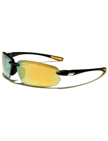 Rimless Athletic Baseball Cycling Running Lightweight Rimless Sport Sunglasses - Black / Yellow - CE1892GA96Y $9.38
