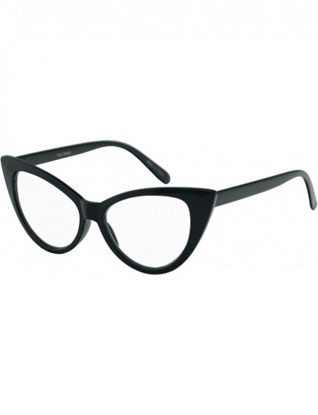 Cat Eye Women's Round Rx Optical Cat Eye Magnification Reading Readers Eye Glasses - Black - CM129GD9MQV $12.30