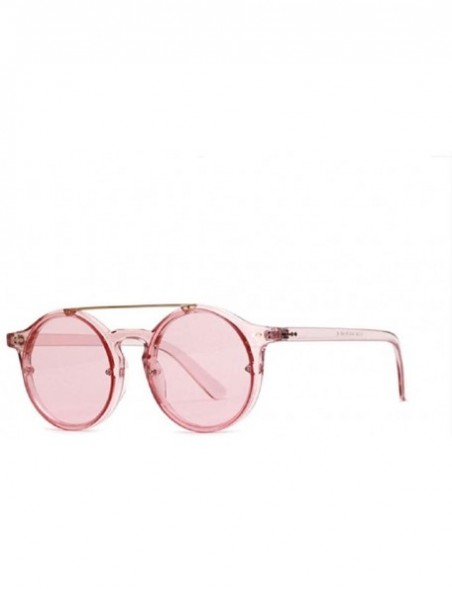 Square Small Round Polarized Sunglasses Double Bridge Frame Mirrored Lens - D - C118RXRC4WC $8.67