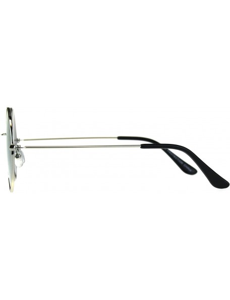 Round Round Octagon Shape Sunglasses Vintage Thin Metal Fashion Mirror Lens - Silver (Purple Mirror) - CO1806ACX50 $19.30