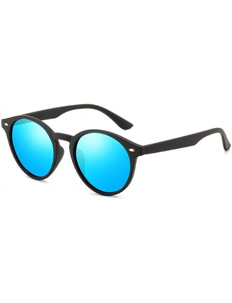 Round 2019 Round Polarized Sunglasses Men Retro Rectangle Classic Vintage SandBlue - Sandblue - CR18YZX8T4A $18.83