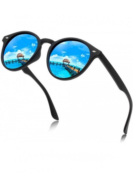 Round 2019 Round Polarized Sunglasses Men Retro Rectangle Classic Vintage SandBlue - Sandblue - CR18YZX8T4A $8.03