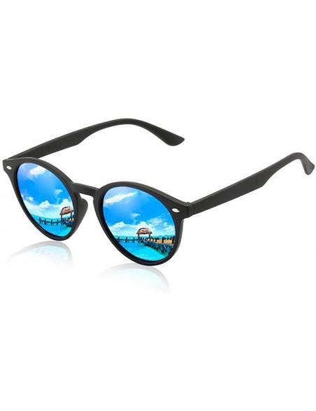 Round 2019 Round Polarized Sunglasses Men Retro Rectangle Classic Vintage SandBlue - Sandblue - CR18YZX8T4A $8.03