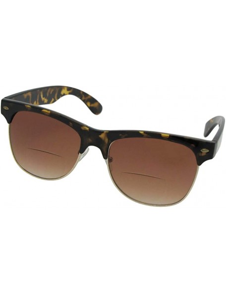 Wayfarer Big Retro Frame Bifocal Sunglass For Men B38 - Tortoise/Clear Frame Brown Lens - C318KI2G6Y9 $13.90