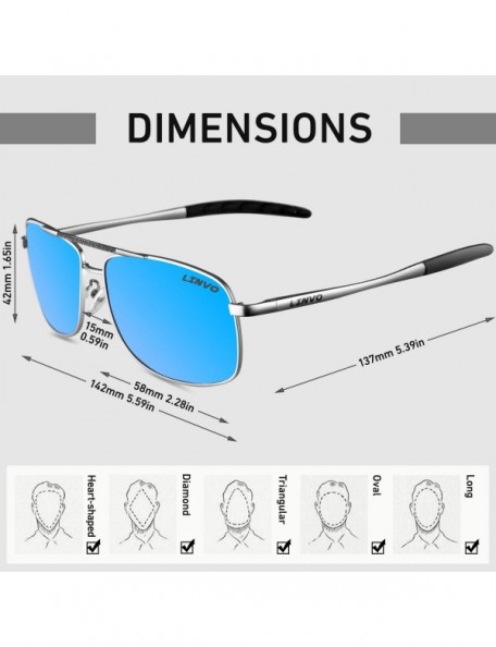 Wayfarer Polarized Sunglasses for Men Sports Sun Glasses Driving Cycling Fishing Shades - 0 Silver Frame/Blue Lens - CS18NGDL...