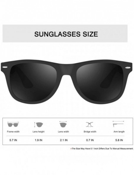 Sport Mirrored Polarized Sunglasses Reflective Sun Glasses for Men Women with UV Protection - Black Frame Black Lens - CV18YE...