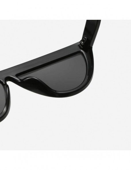 Semi-rimless Retro Vintage Sunglasses for Women Plastic Frame Mirrored Lens Cat Eye Sunglasses Modern Leopard Eyewear - B - C...